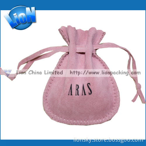 Double-Sided Gifts Jewellery Suede Drawstring Pouch Wholesale (e-073)